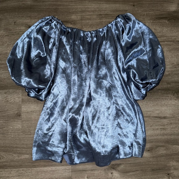 Mare mare off the shoulder puff sleeve shine mini dress - Picture 9 of 10